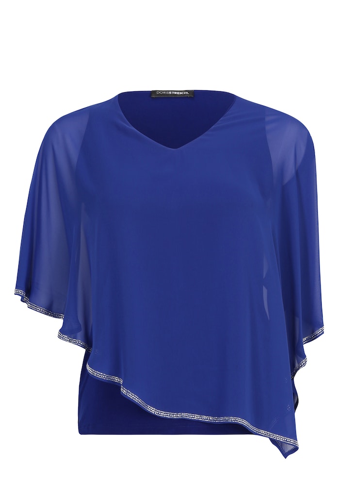 Blouses korte mouw blauw Doris Streich