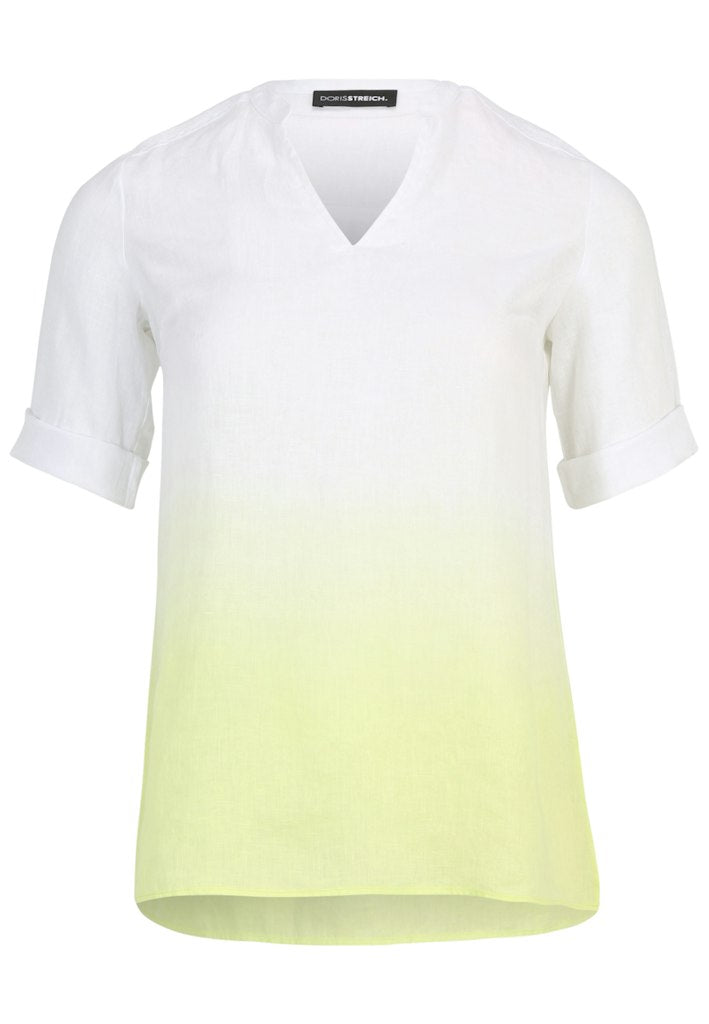 Blouses korte mouw geel Doris Streich