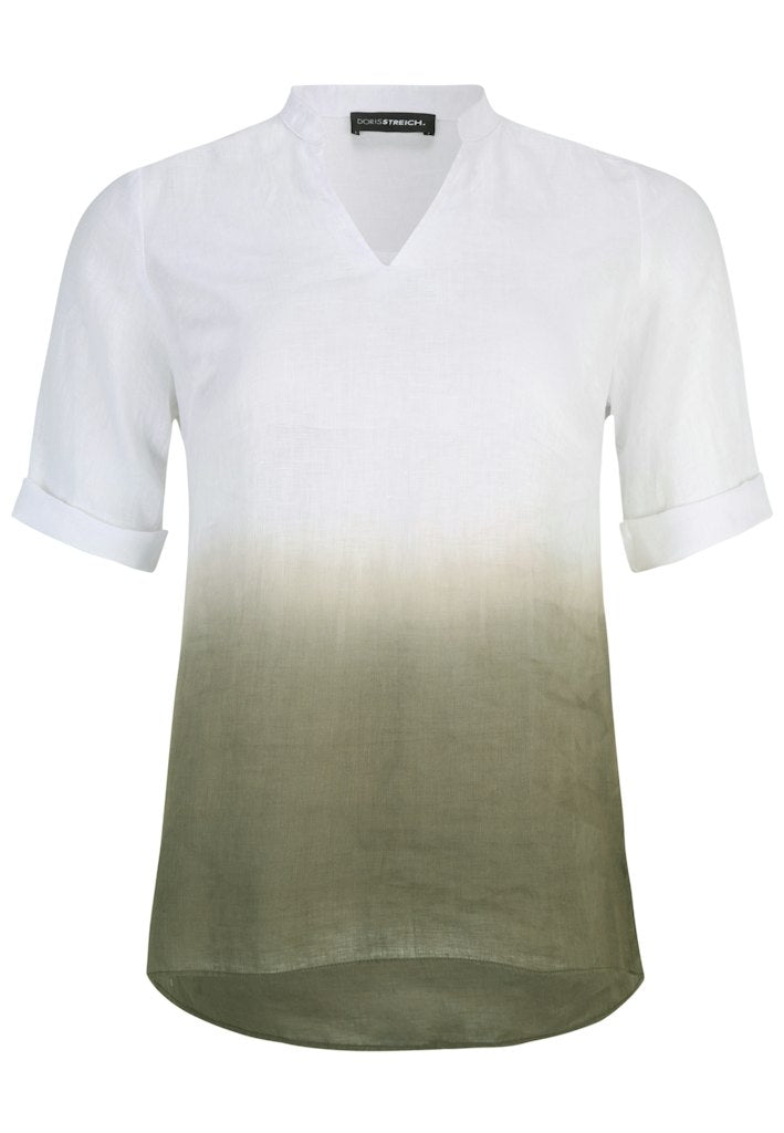 Blouses korte mouw groen Doris Streich