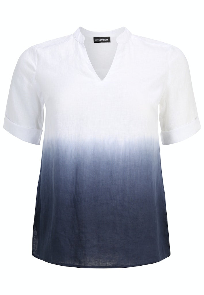 Blouses korte mouw navy Doris Streich