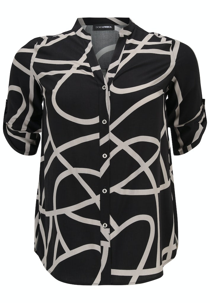 Blouses korte mouw zwart Doris Streich
