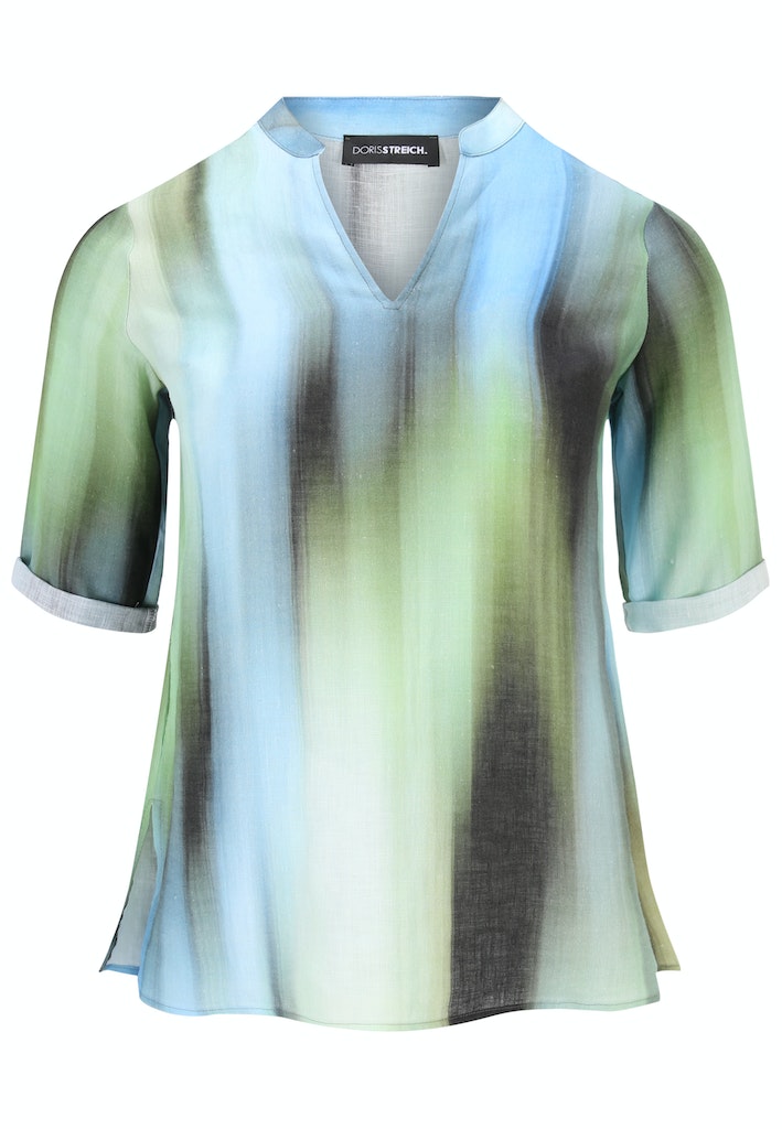 Blouses korte mouw blauw Doris Streich