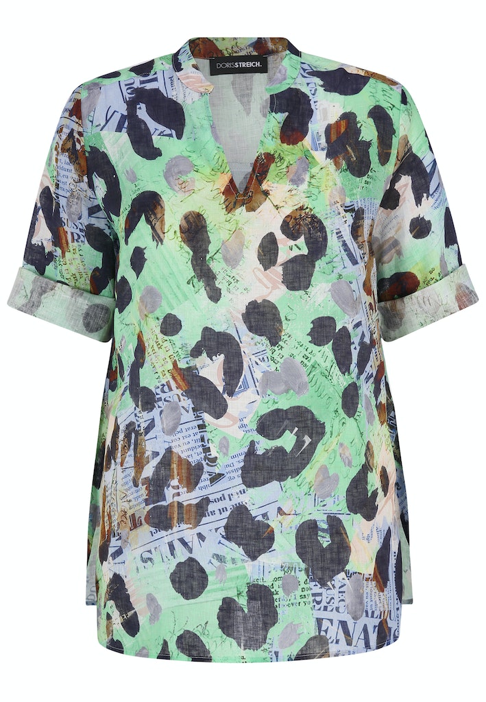 Blouses korte mouw navy Doris Streich