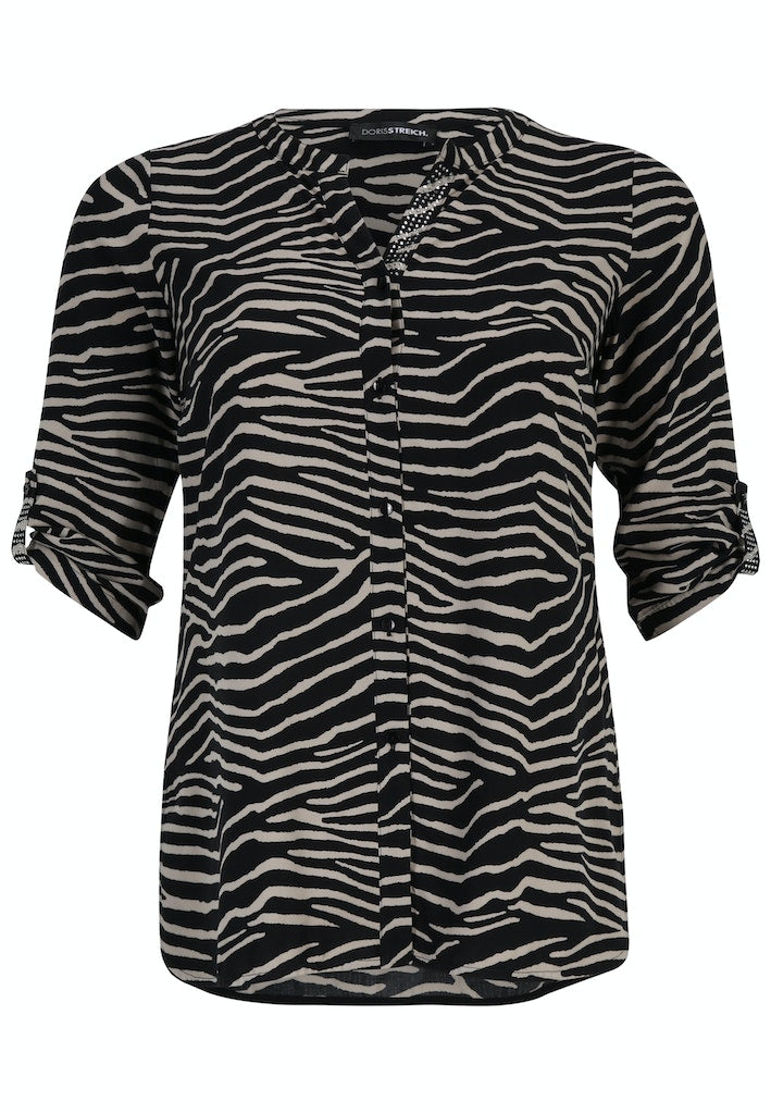 Blouses korte mouw zwart Doris Streich