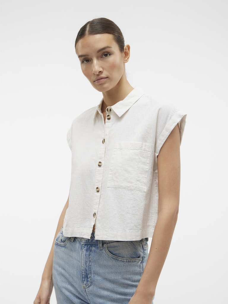 Blouses korte mouw beige VERO MODA