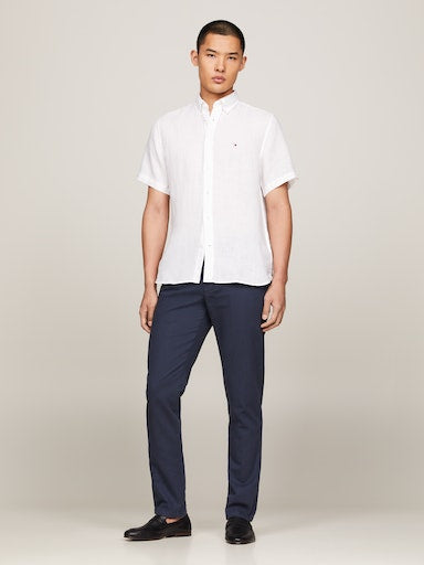 Hemden korte mouw wit Tommy Hilfiger