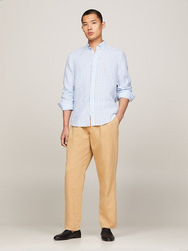 Hemden lange mouw blauw Tommy Hilfiger