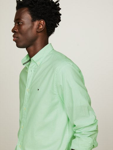 Hemden lange mouw groen Tommy Hilfiger