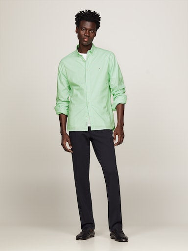 Hemden lange mouw groen Tommy Hilfiger