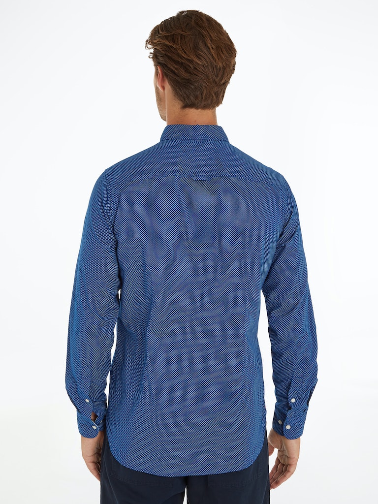 Hemden lange mouw blauw Tommy Hilfiger