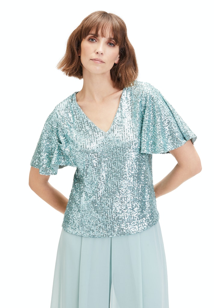 Blouses korte mouw groen Vera Mont