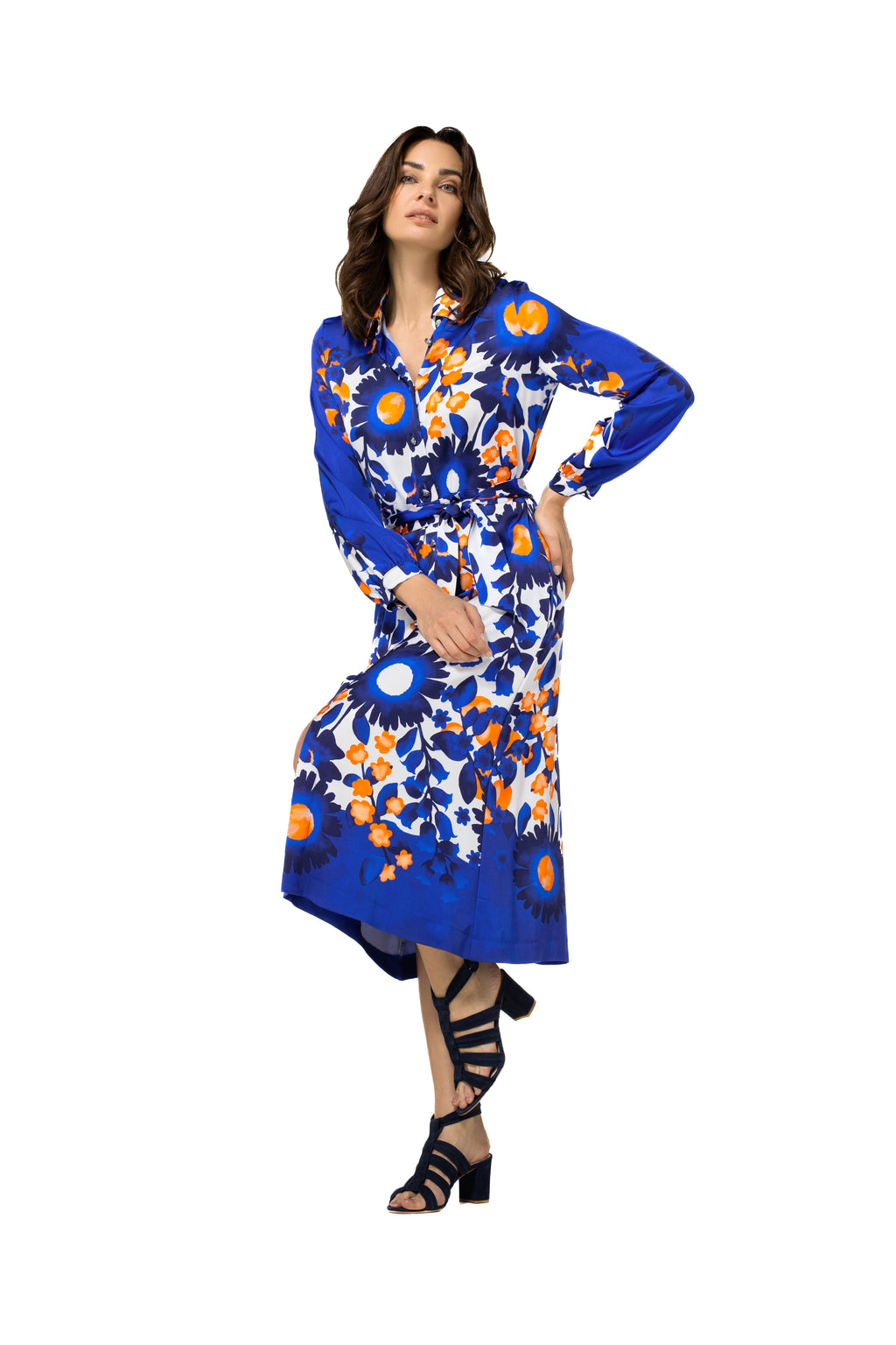 Jurken lange mouw multicolor Caroline Biss