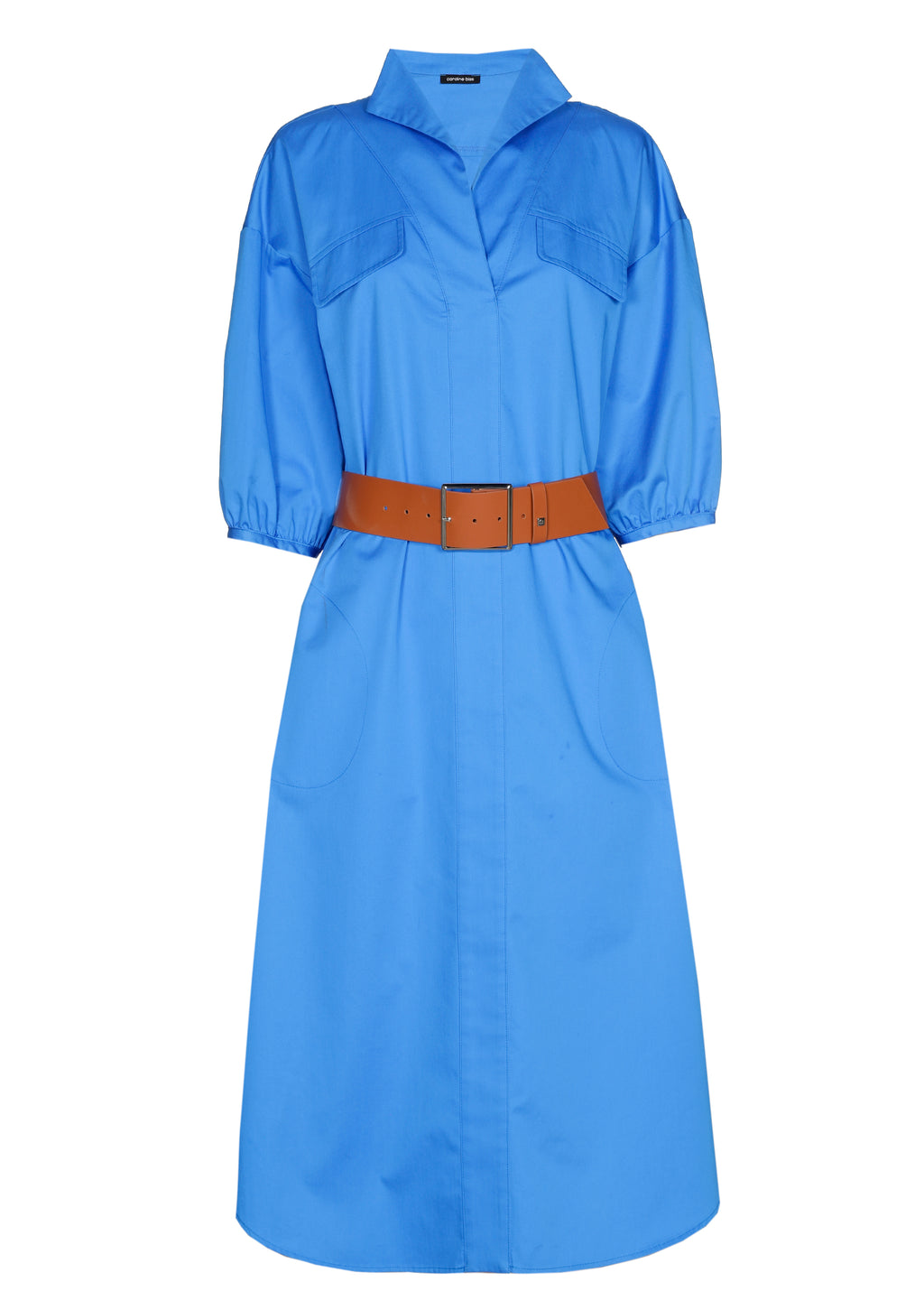 Jurken lange mouw blauw Caroline Biss