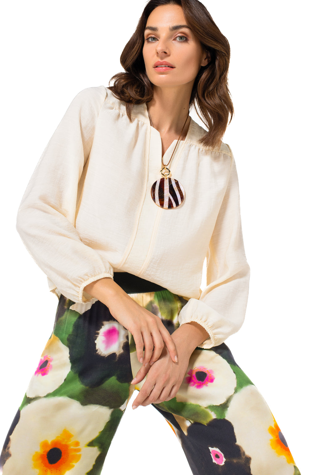 Blouses lange mouw beige Caroline Biss