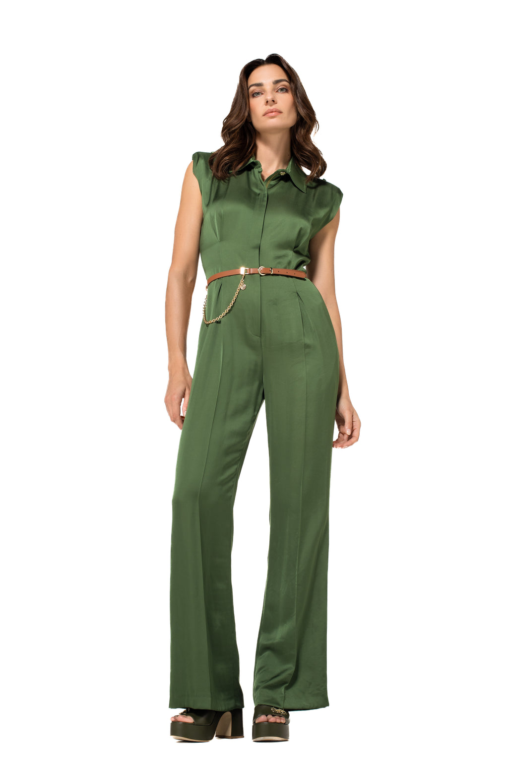 Jumpsuits korte mouw groen Caroline Biss