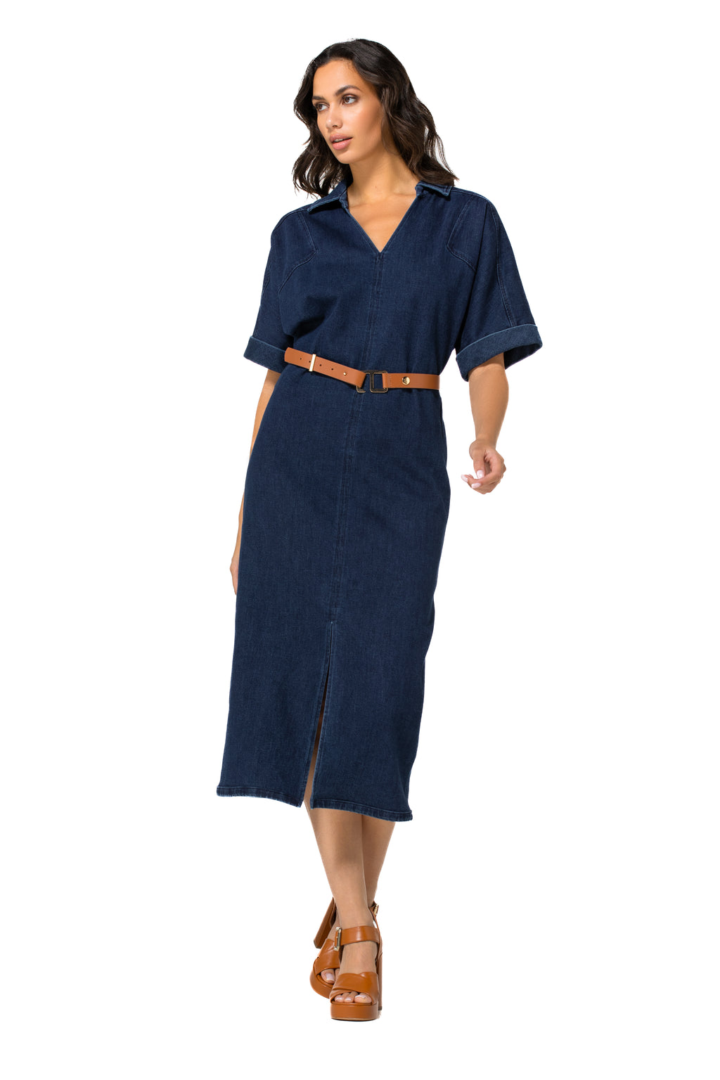 Jurken korte mouw blauw Caroline Biss