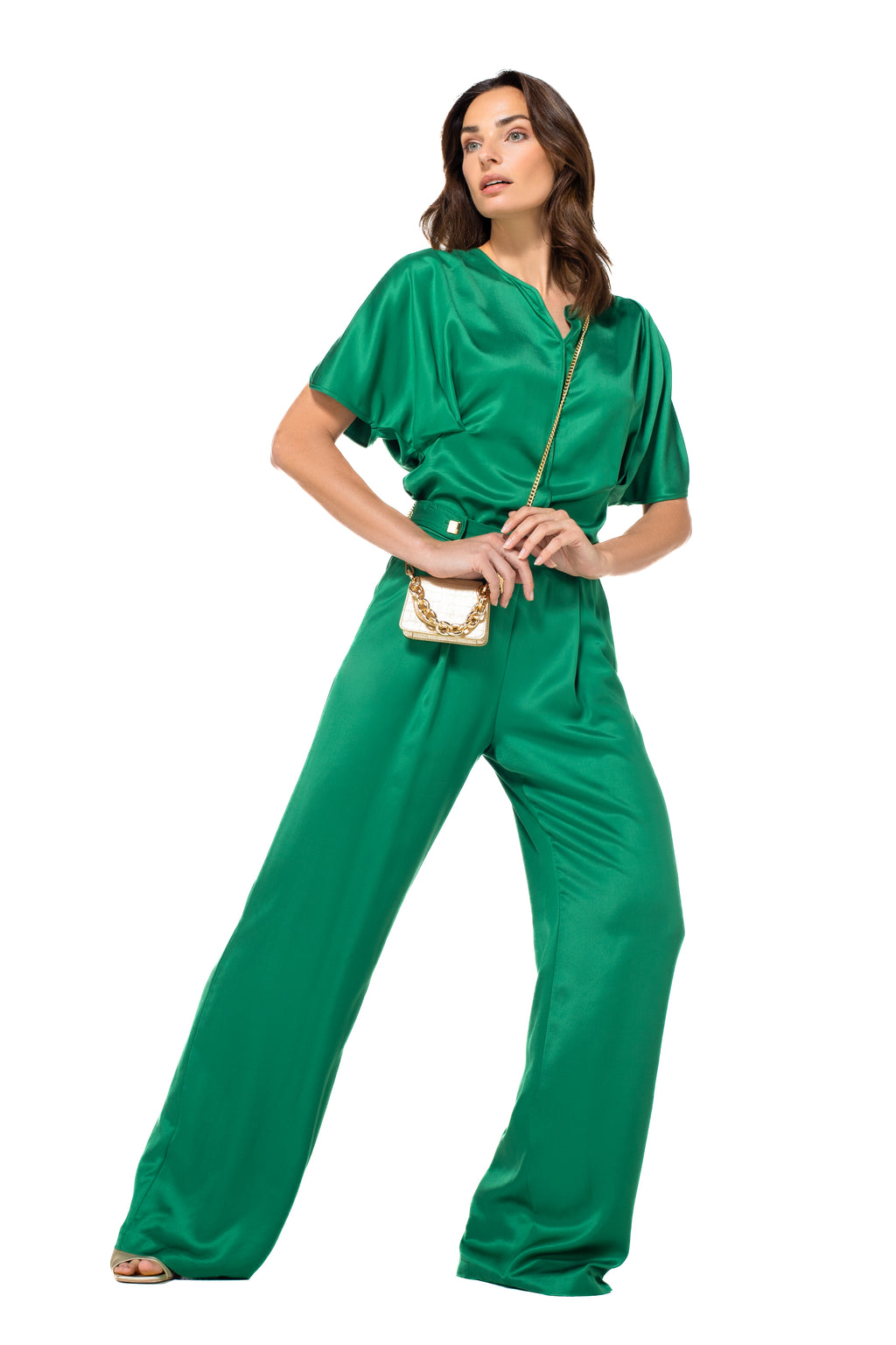 Blouses korte mouw groen Caroline Biss
