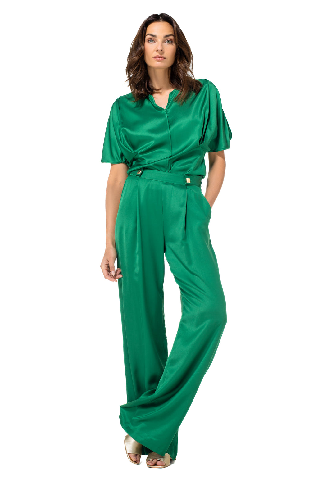 Blouses korte mouw groen Caroline Biss