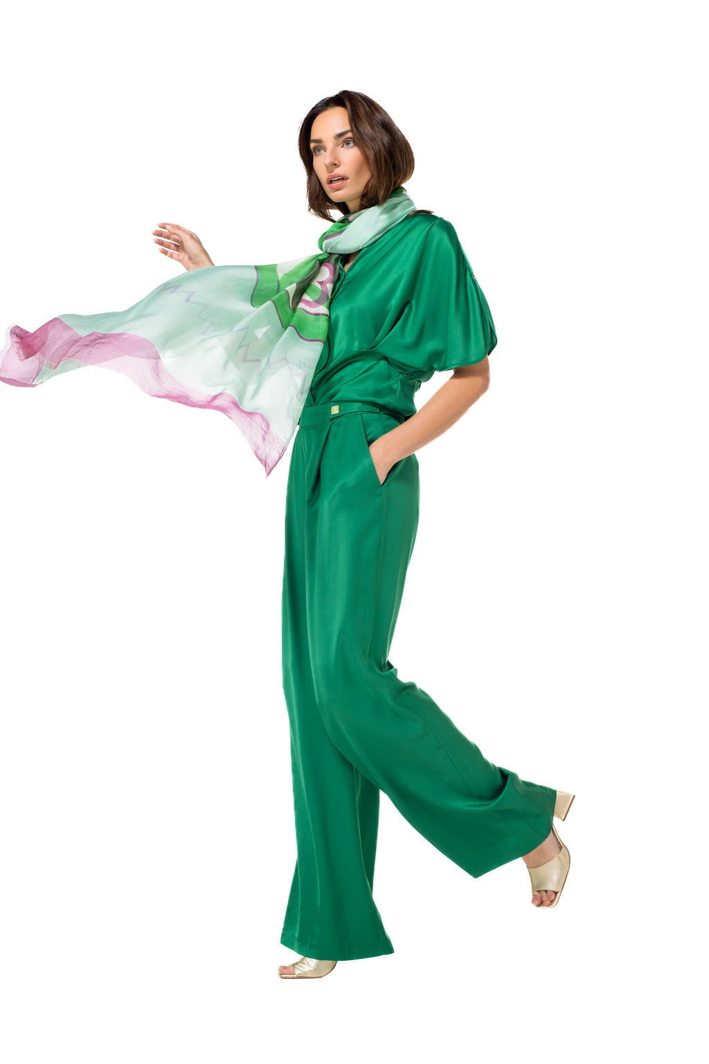 Blouses korte mouw groen Caroline Biss