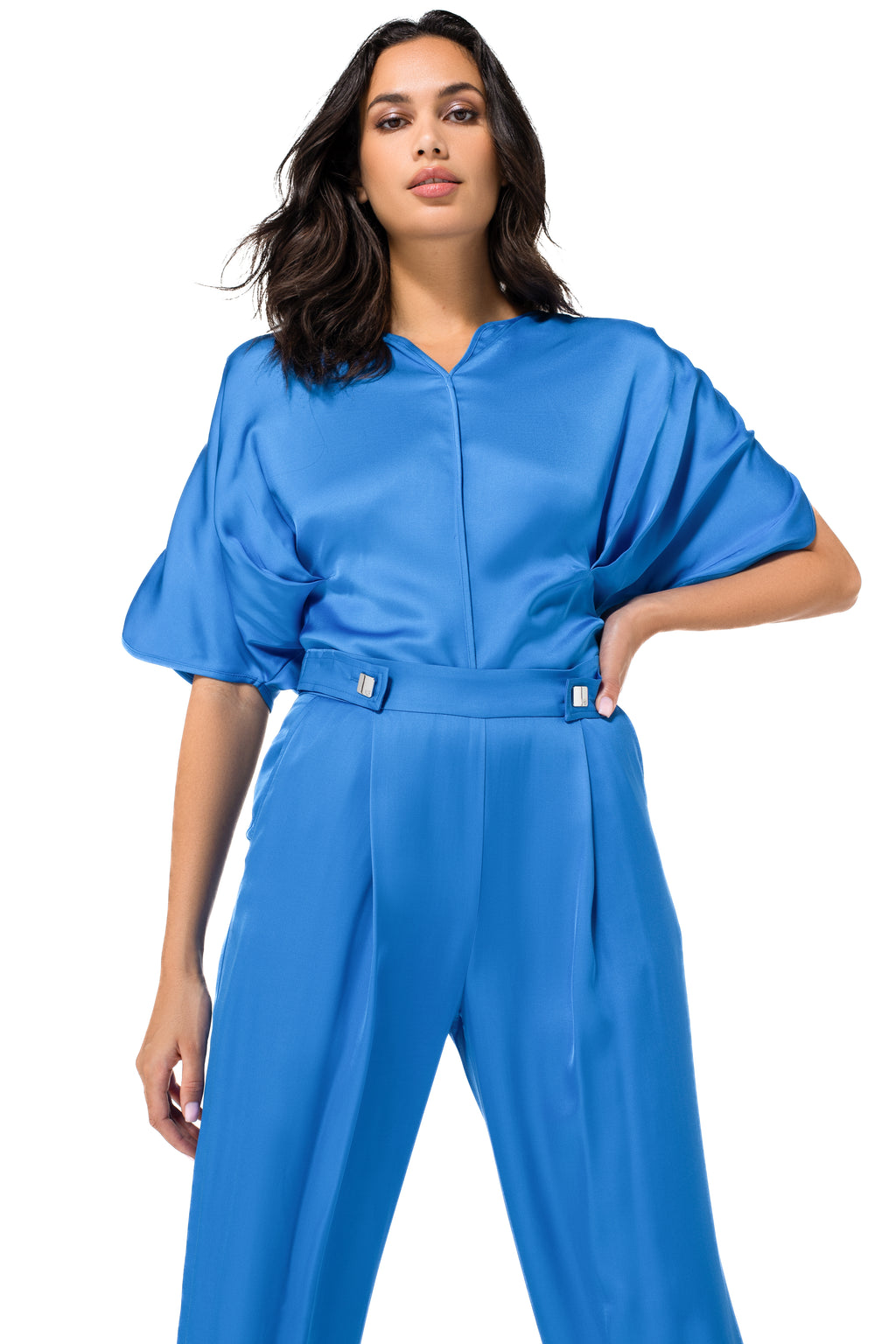 Blouses korte mouw blauw Caroline Biss