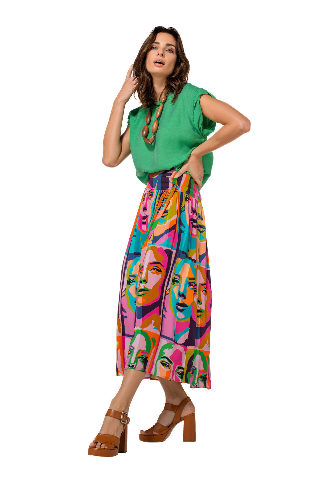 T-shirts korte mouw groen Caroline Biss