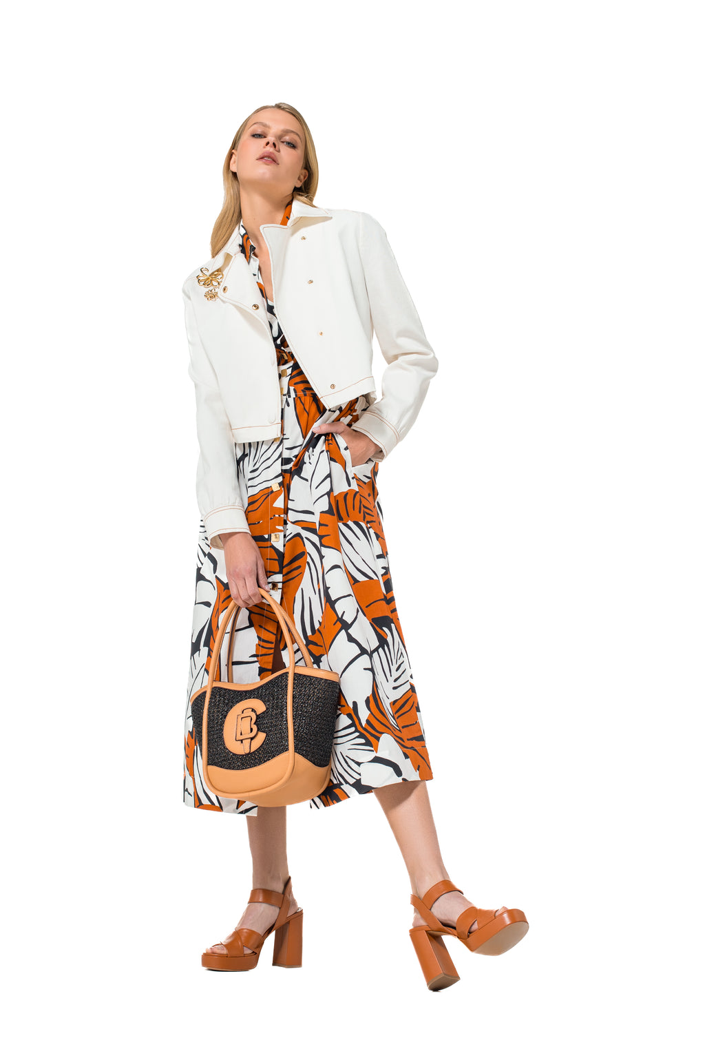 Jurken korte mouw multicolor Caroline Biss