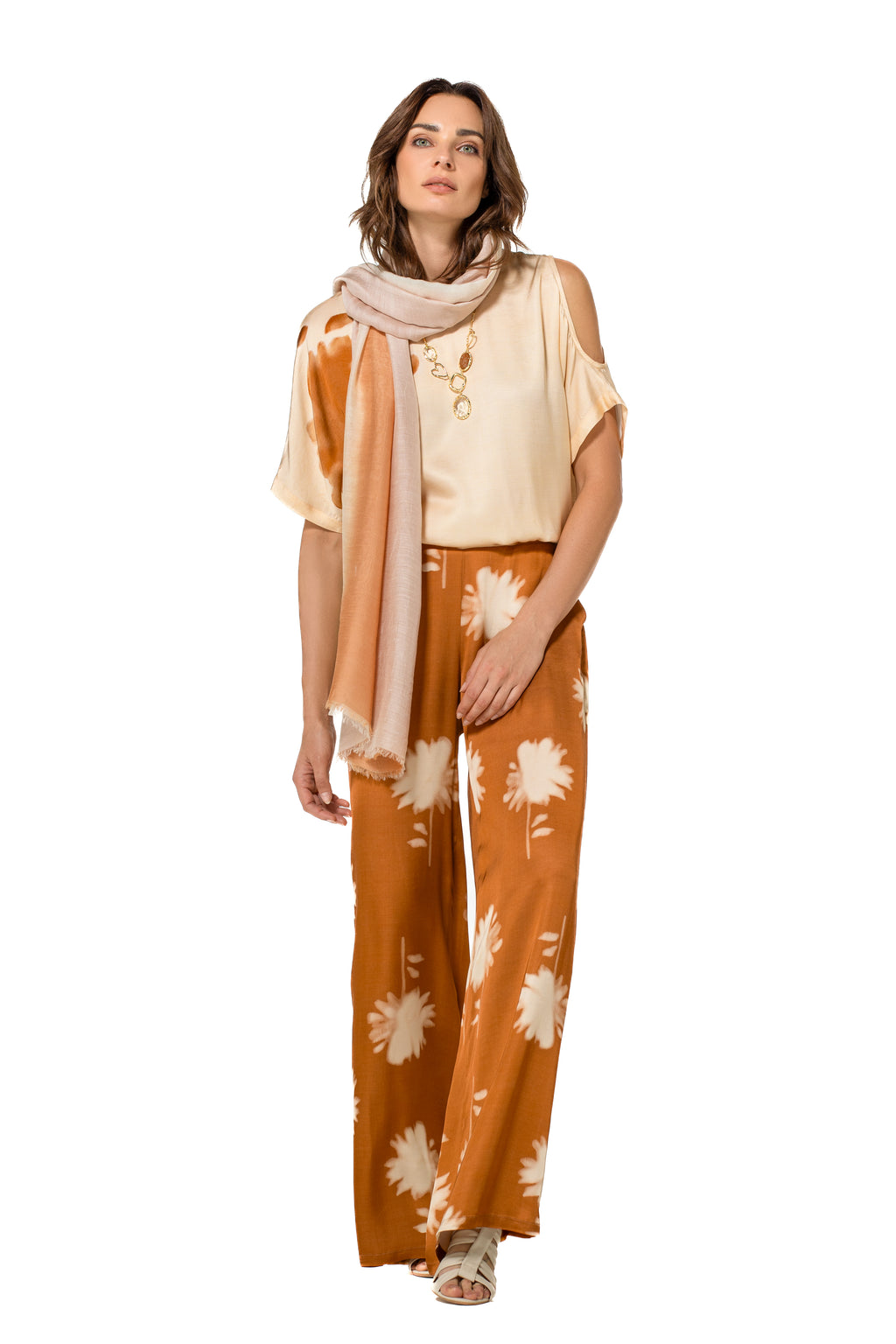 Blouses korte mouw beige Caroline Biss
