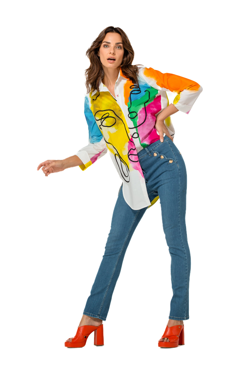 Blouses lange mouw multicolor Caroline Biss
