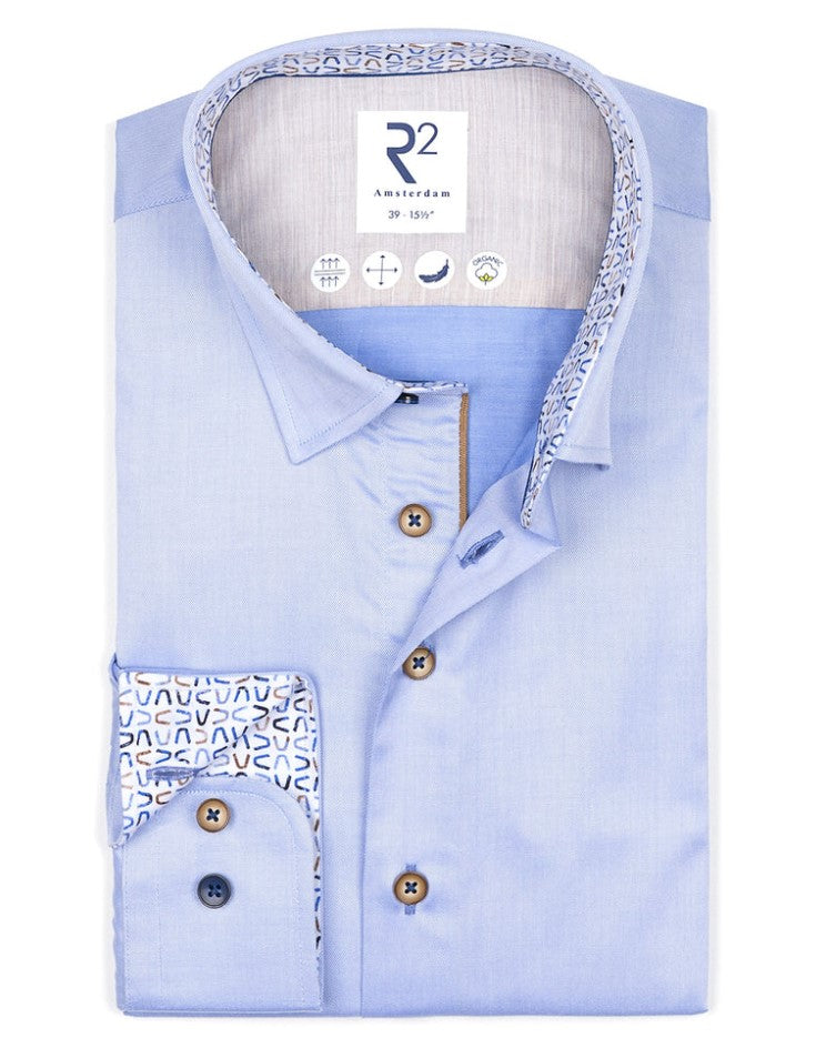 Hemden lange mouw blauw R2 Amsterdam