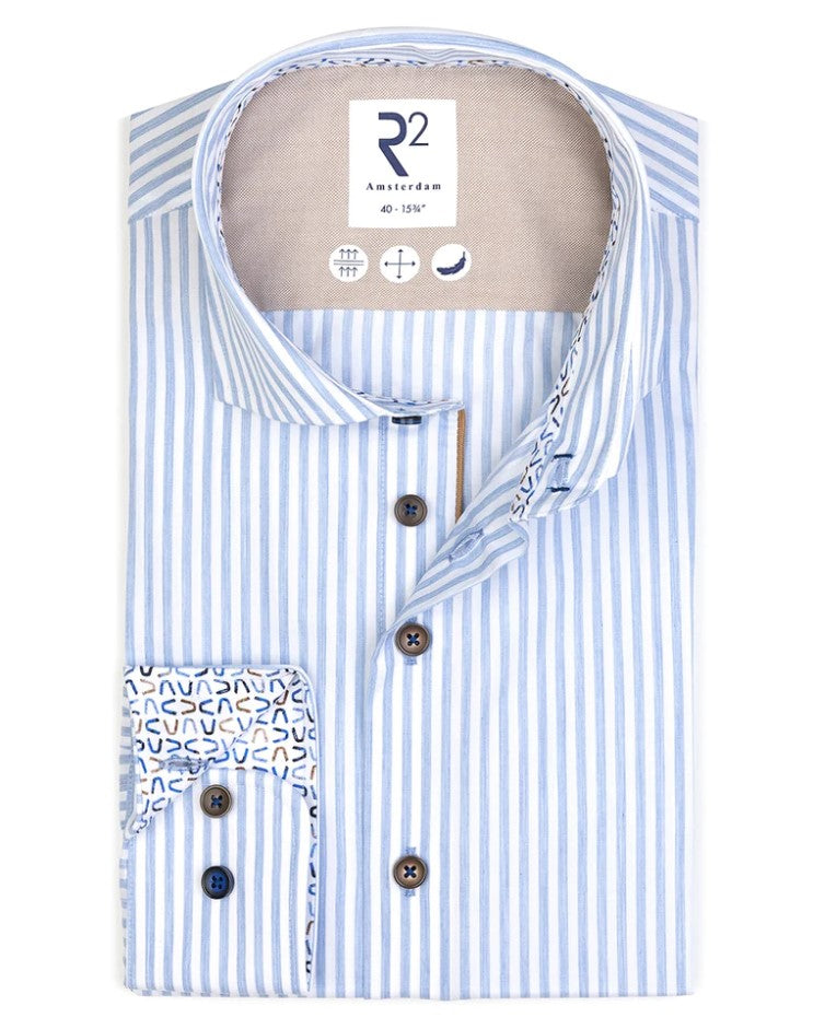Hemden lange mouw blauw R2 Amsterdam