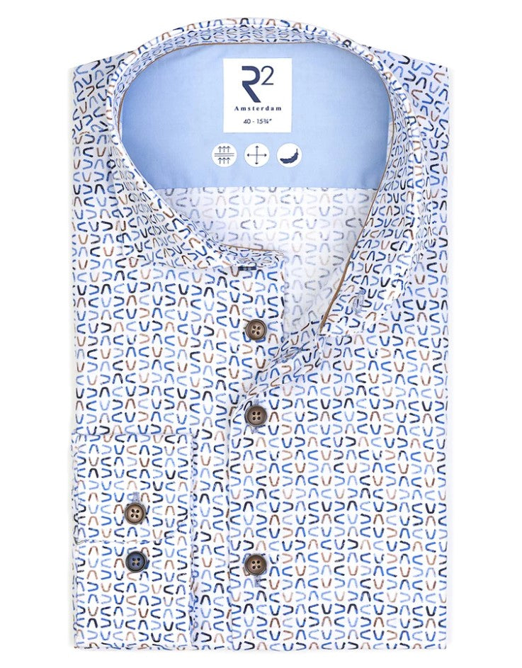 Hemden lange mouw blauw R2 Amsterdam