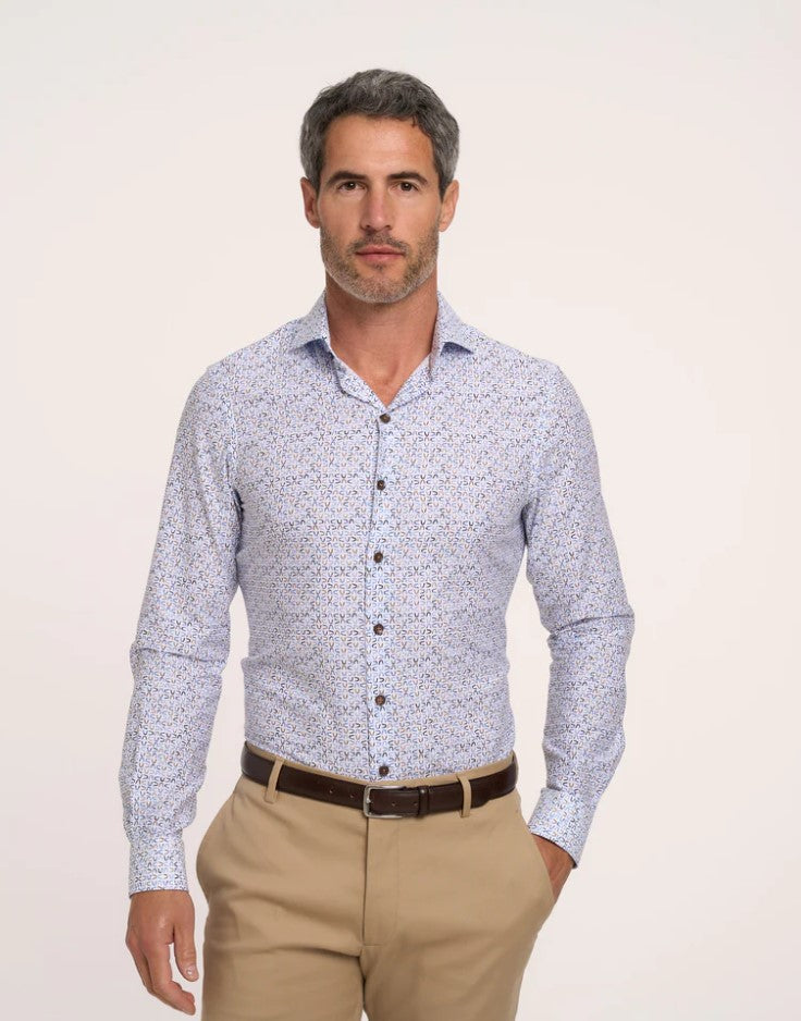 Hemden lange mouw blauw R2 Amsterdam