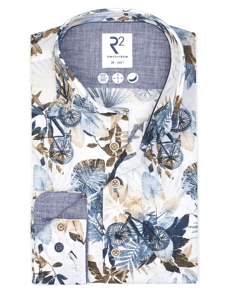 Hemden lange mouw blauw R2 Amsterdam