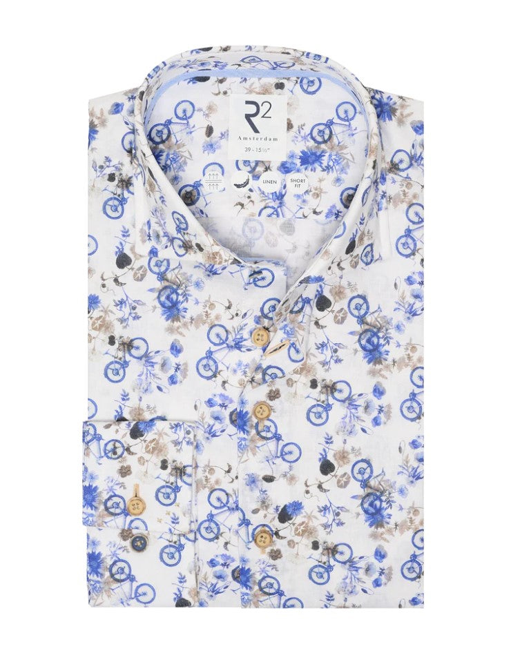 Hemden lange mouw blauw R2 Amsterdam