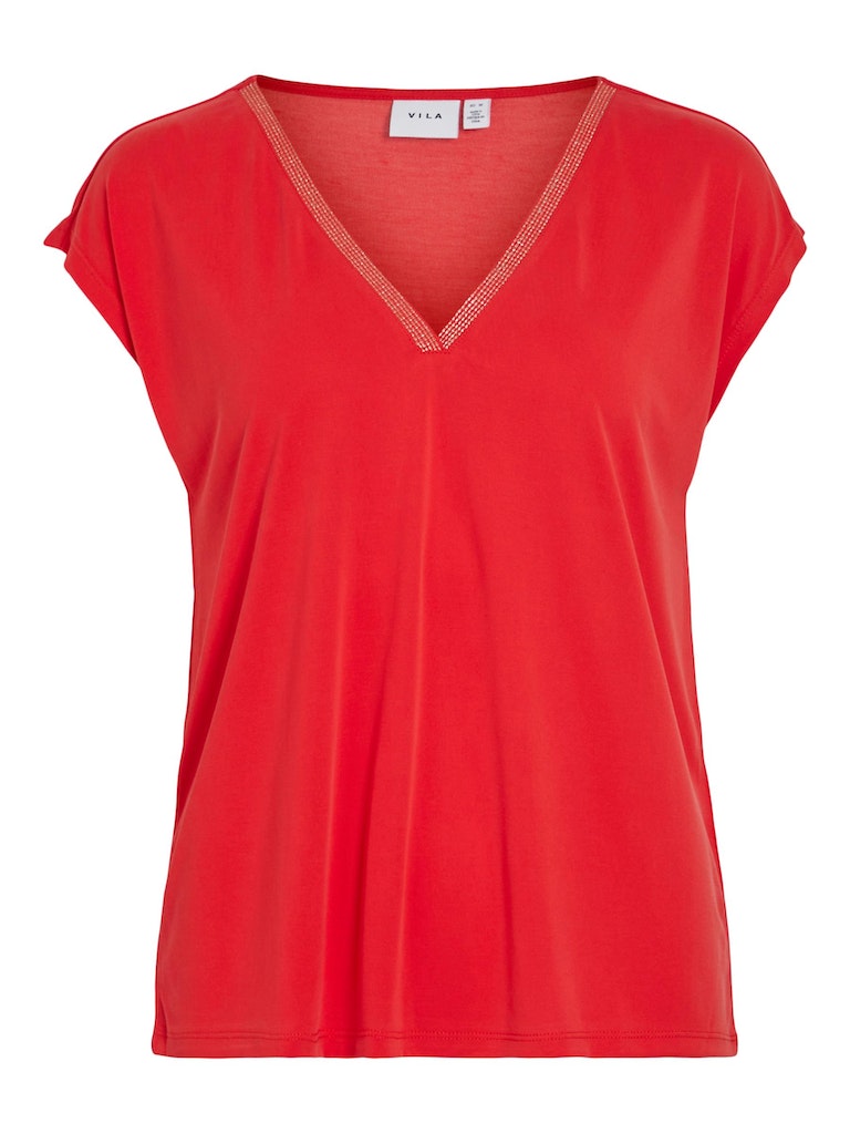 T-shirts korte mouw rood VILA
