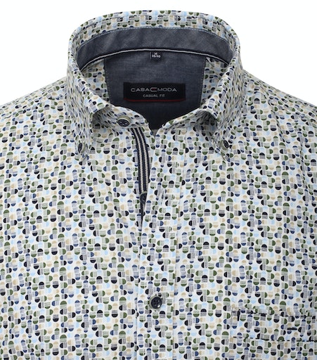 Hemden korte mouw blauw Casa Moda