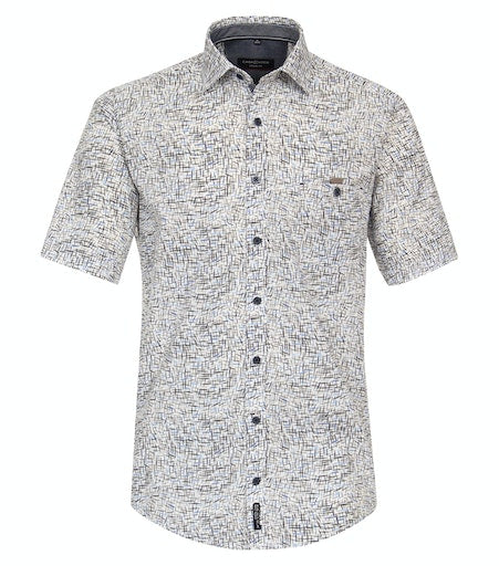 Hemden korte mouw blauw Casa Moda