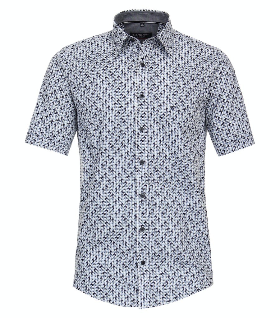 Hemden korte mouw blauw Casa Moda