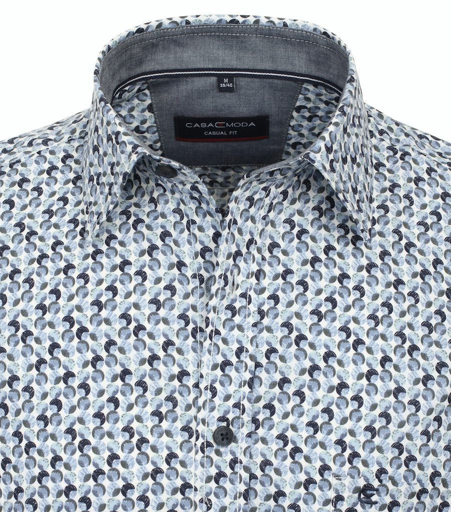 Hemden korte mouw blauw Casa Moda