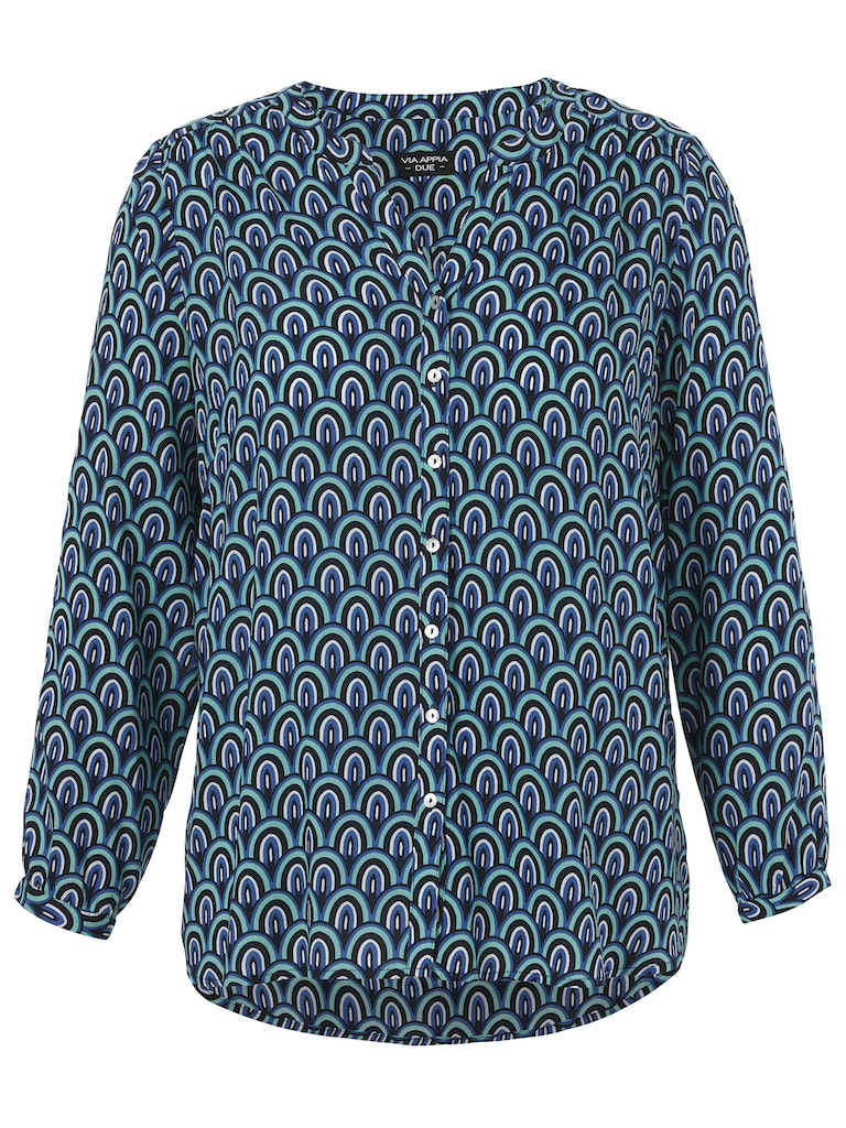 Blouses lange mouw blauw Via Appia Due