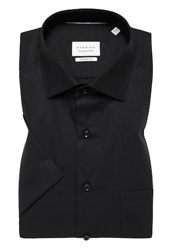 Hemden korte mouw zwart ETERNA