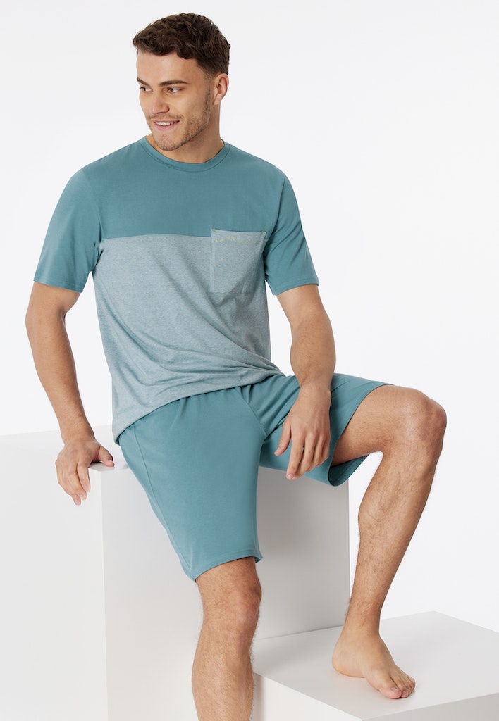 Pyjama's blauw SCHIESSER