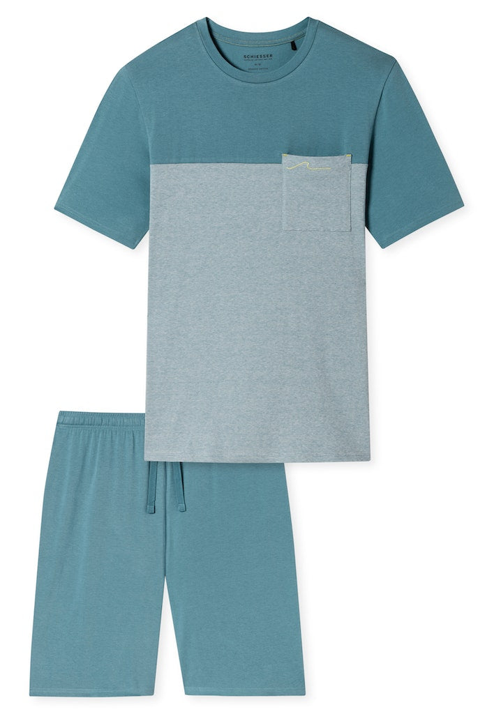 Pyjama's blauw SCHIESSER