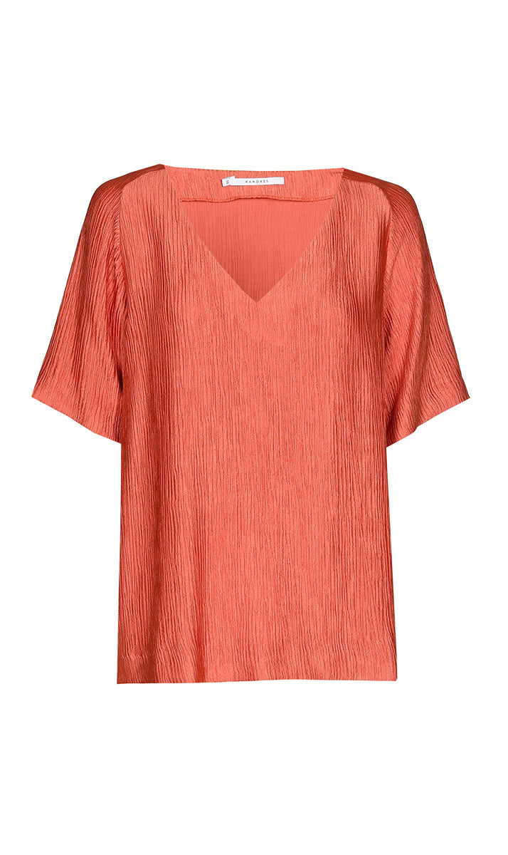 Blouses korte mouw rood Xandres