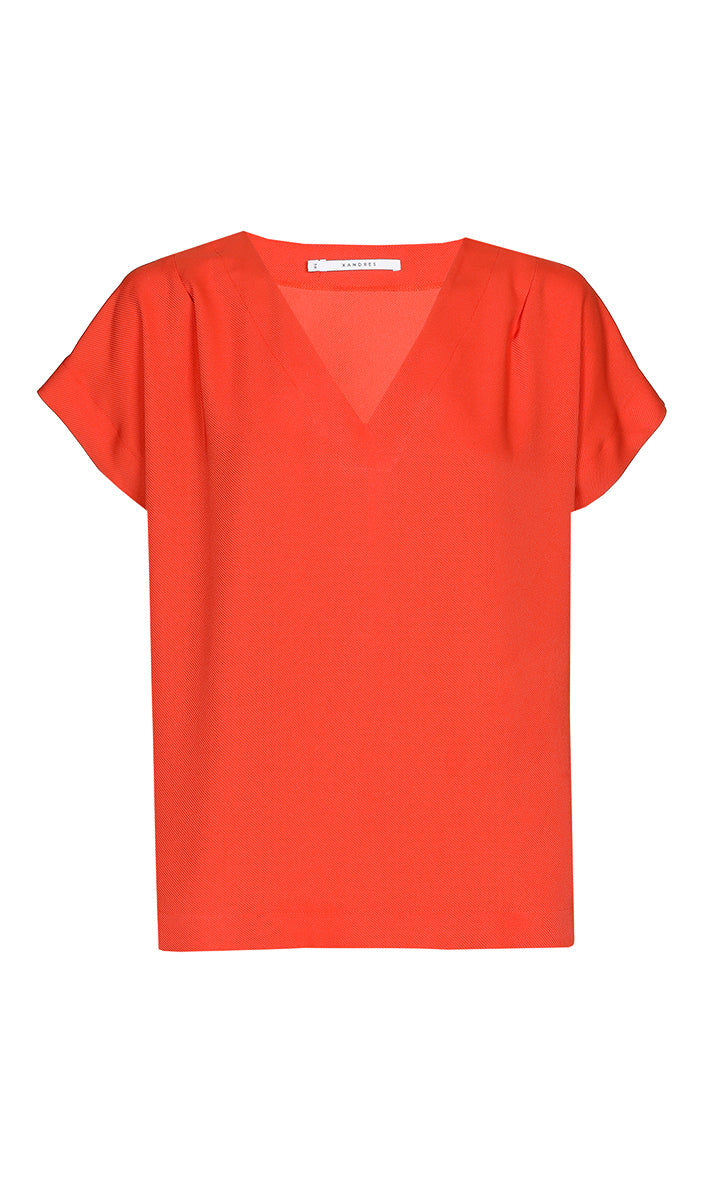 Blouses korte mouw rood Xandres