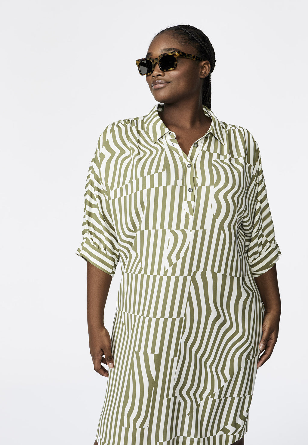 Jurken lange mouw groen Xandres