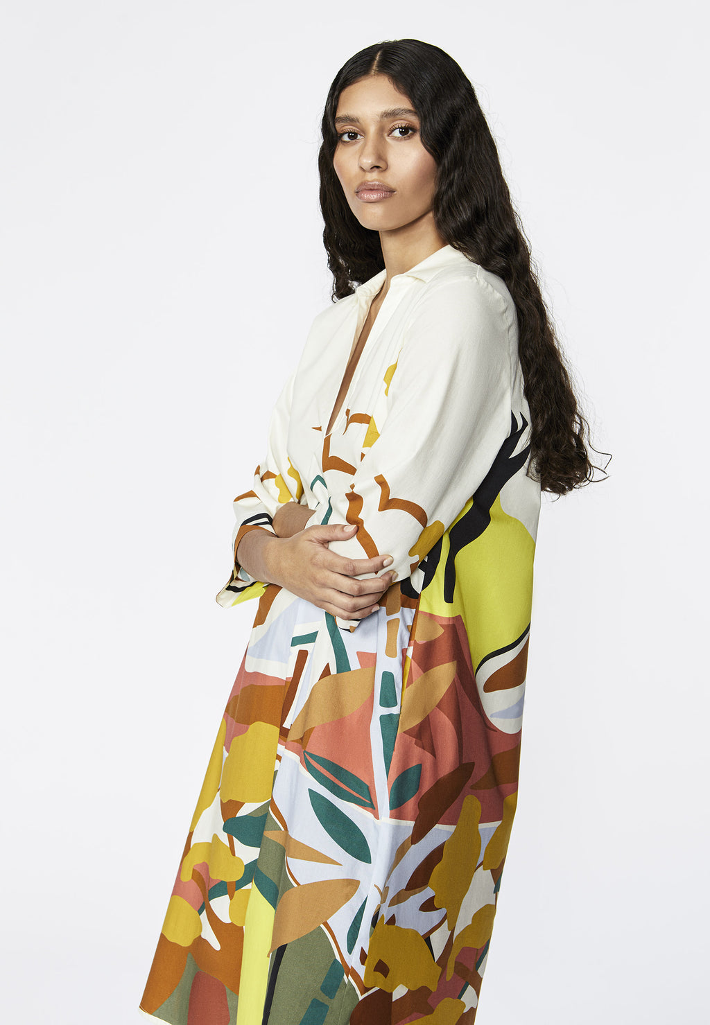 Jurken lange mouw multicolor Xandres