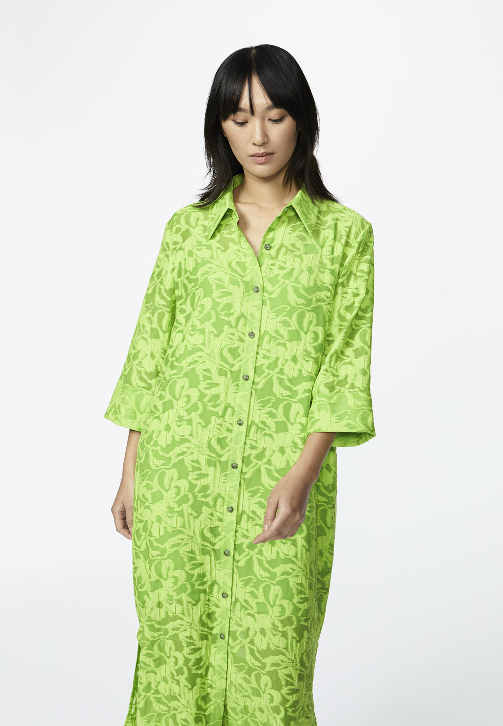 Jurken lange mouw groen Xandres