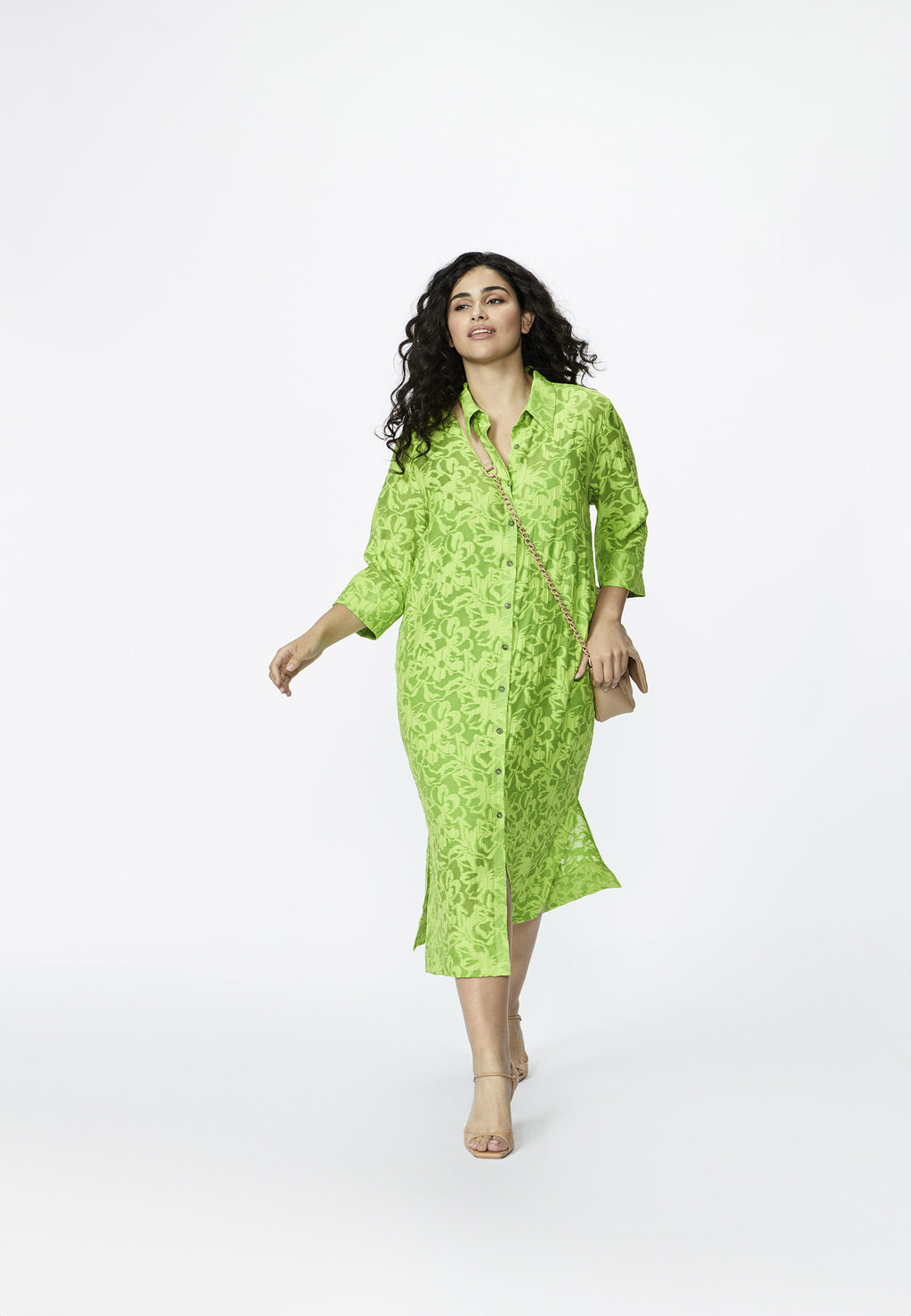 Jurken lange mouw groen Xandres