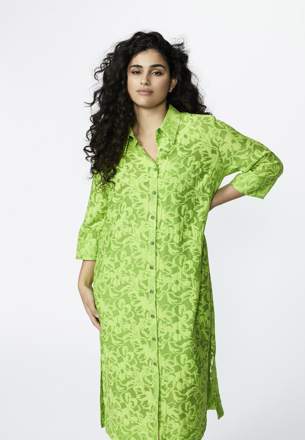 Jurken lange mouw groen Xandres